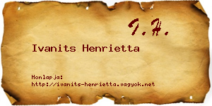 Ivanits Henrietta névjegykártya