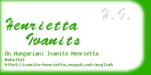henrietta ivanits business card